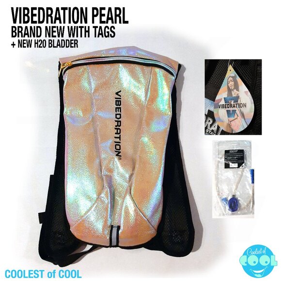 Vibedration Hydration Festival gear Backpack 2.0L Pearlescent H2o Bladder NWT main image 4